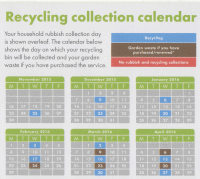 Waste collection calendar 2016